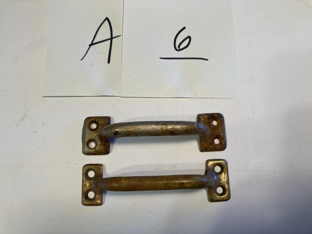 2 Cast Iron File Cabinet Handles They Are Not A Pair 4” x 1 1/8” x 1 1/8”