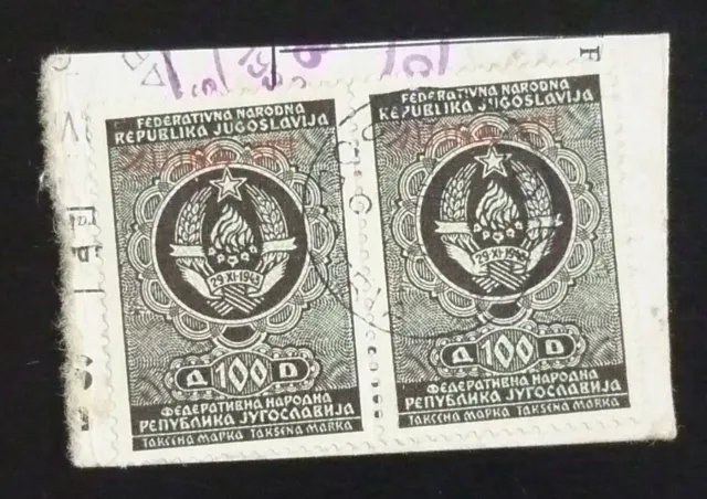 Slovenia c1950 Italy VUJA STT Ovp. Yugoslavia Revenues Used on Fragment! US 10