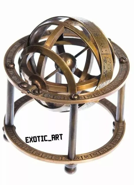 Sextant Astrolabe Nautique En Laiton - Reproduction Vintage Fonctionnelle - Objet De Collection