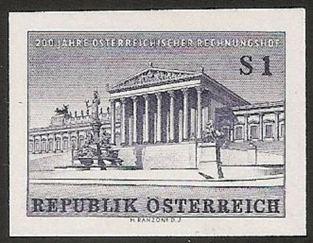 s1258) Österreich MiNr 1101 P U ** KW 300 € Rechnungshof ANK 1143 PU KW 300 Euro