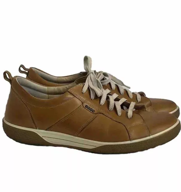 ECCO Shoes Womens Tan Chase II Leather Lace Up Comfort Sneakers EU 41 US 10-10.5