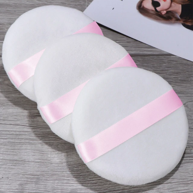 3pcs Large Round Makeup Tool Cosmetic Portable Ultra Soft Face Powder Puff Loose