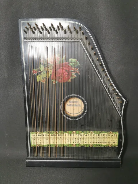 antica chitarra  tedesca in ebano del XIX secolo - 50x33 cm
