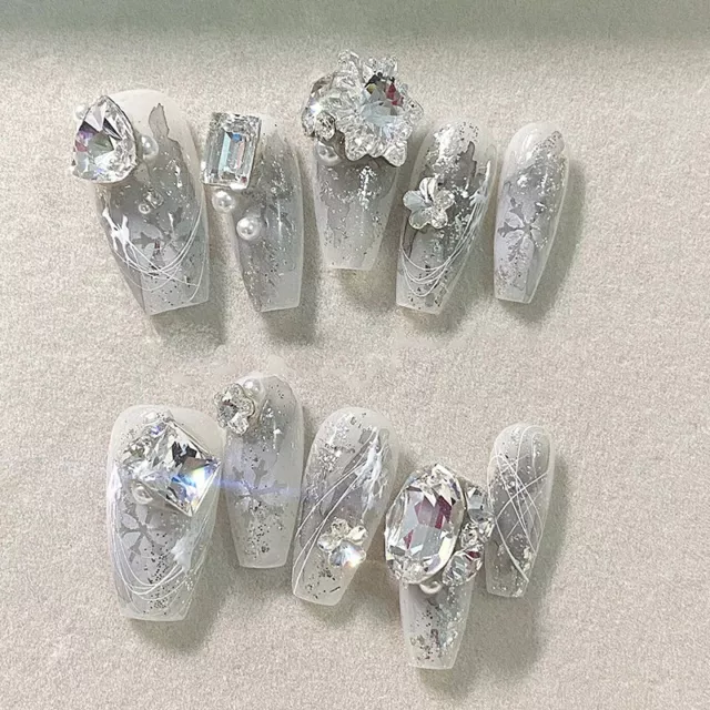 10Pcs 3D Nail Art Decoration Nail Charms Snowflake Nail Rhinestones Accessories