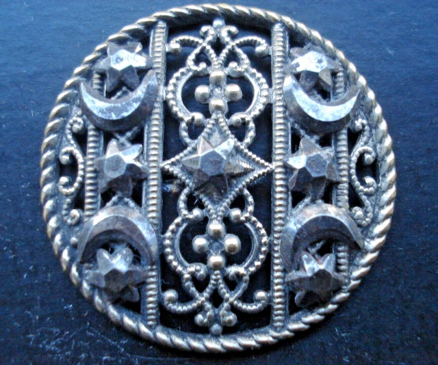 Bouton Ancien Collection - Laiton Ajouré Motif Lézard - 28 Mm - XIXe Siècle - France
