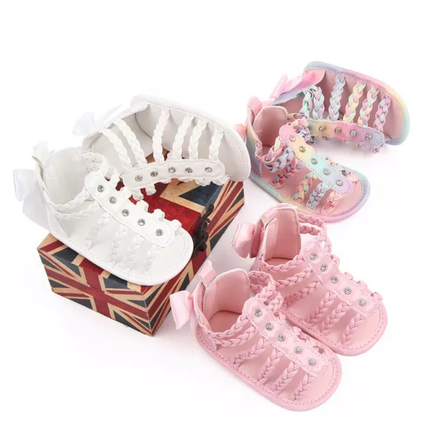Newborn Gift Baby Girl High Top Crib Shoes Infant Summber Sandals Size 0-18Month