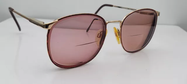Vintage Charmant 4228 Brown Gold Oval Metal Sunglasses Japan FRAMES ONLY