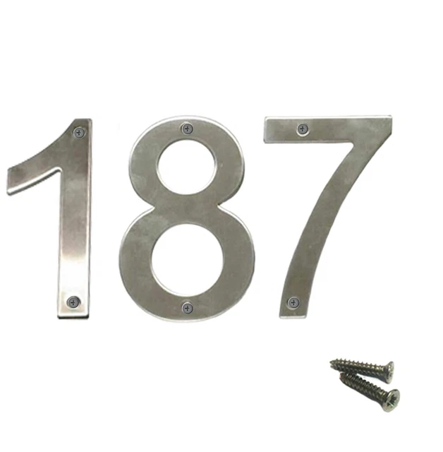 Superbe 7,6 Cm Bord Biseauté Poli Or Numéro De Porte 0 - Vis De