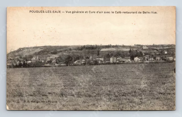 Wd2 Postcard 1940's ?  Pougues Les Eaux Vue Generale Restaurant De Belle Vue 015
