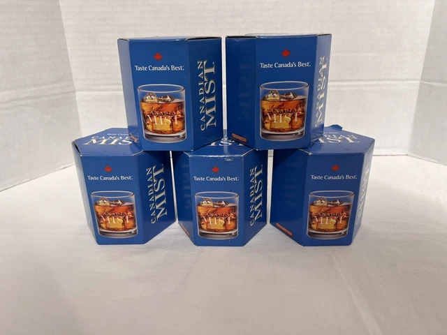 Canadian Mist Bar Glasses Set Of 5 Barware NIB!!