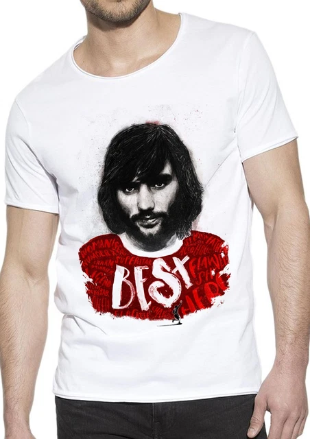 T-Shirt George Best calcio Uomo Abbigliamento 100% Cotone Taglia dalla S a XXL 2