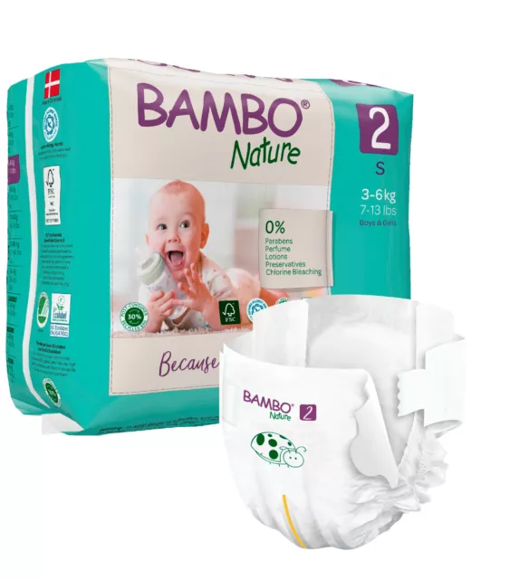 Bambo Baby Windeln Gr 2 3-6 kg  30 STK weich bequem und saugstark