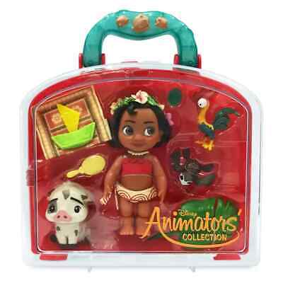 NWT Disney Animators' Collection Mini Doll 5" MOANA Play Set Carry Case