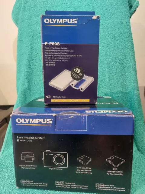 Digital Photo Printer Olympus P-S100  with Accessories plus P 50s box of paper