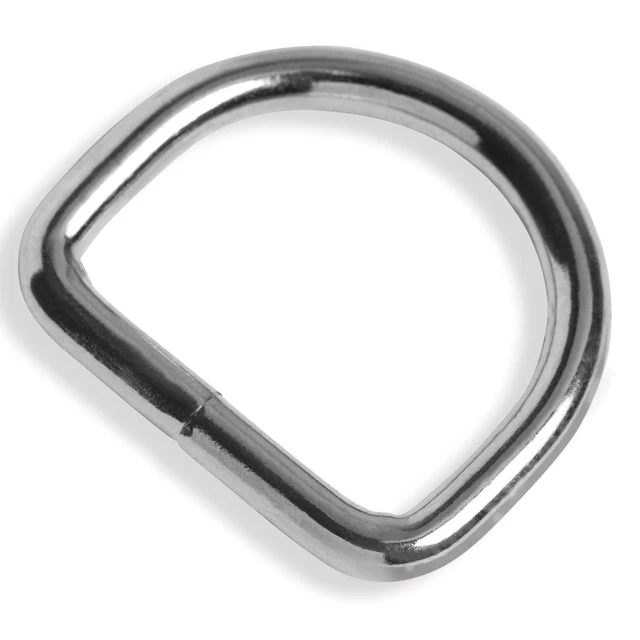 Anillos en D 27mm x 3,6mm soldados acero niquelado [20 unidades] HEAVYTOOL®