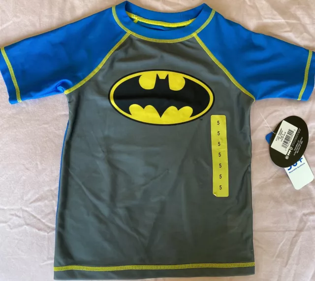 Batman boys swimsuit Rash Guard Bathing suit  Batman Kids 3Pc Swim Set UPF 50+ 3