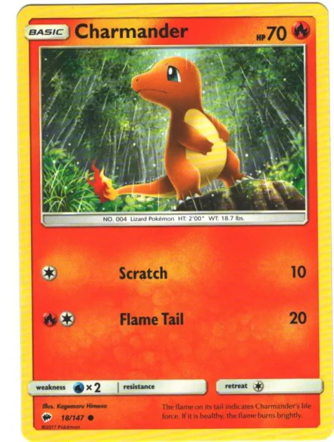 Charmander 18/147 Burning Shadows Regular Common Pokémon TCG