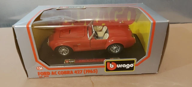 Modèle Réduit AC Cobra 427 Bburago 1:24 - Rouge - Détaillé Et Démontable - Occasion Vintage