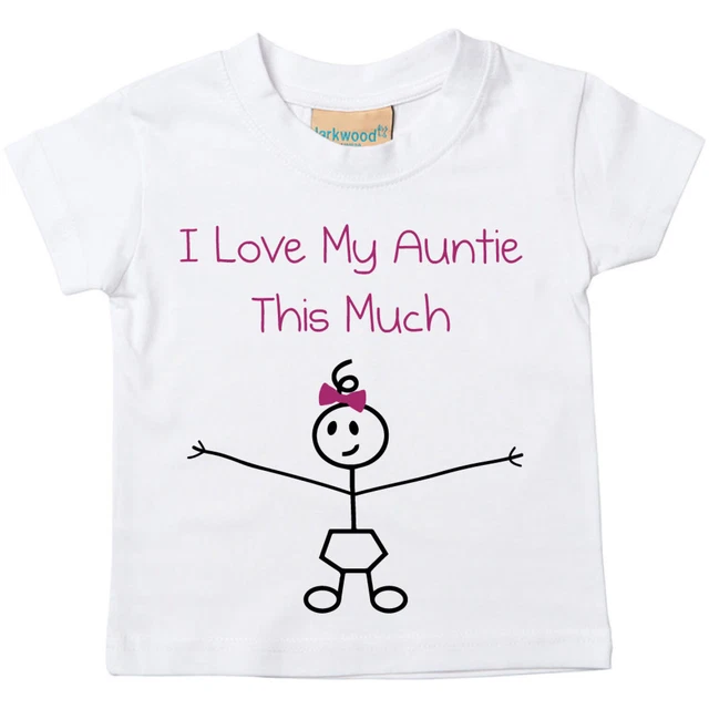 T-shirt bambina I Love My Zia questa maglietta bambino bambino disponibile nelle taglie 0-6
