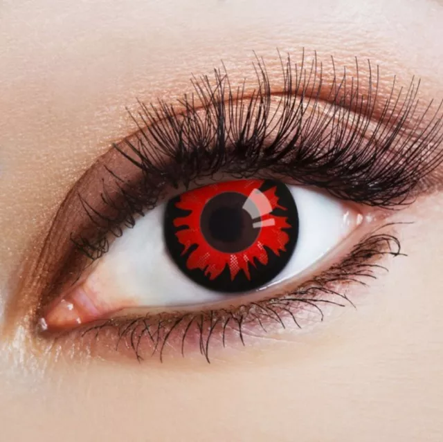 Farbige Halloween Kontaktlinsen Rote Cosplay Gruselige Dämonen Rot Crazy Kostüm