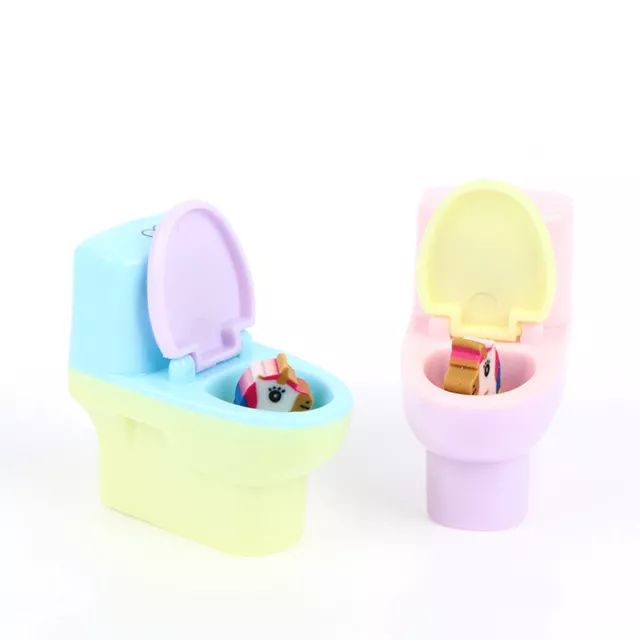 2pc Creative Toilet Shape Cartoon Pencil Sharpener Office Supply Stationery -ID