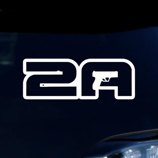 2A Sticker - Outline 2nd Amendment Decal - Buy 1 Get 1 Free - Select Color Size