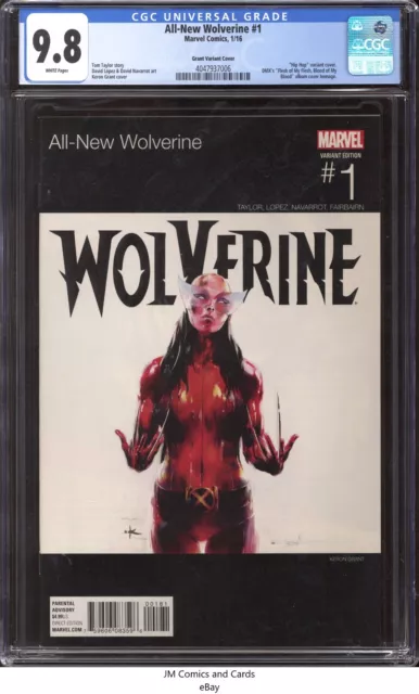 All-New Wolverine #1 2016 CGC 9.8 wp Hip Hop DMX Flesh of My Flesh cover homage