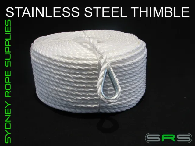 100Mtrs X 12Mm High Strength Anchor Rope With Stainless Steel Thimble