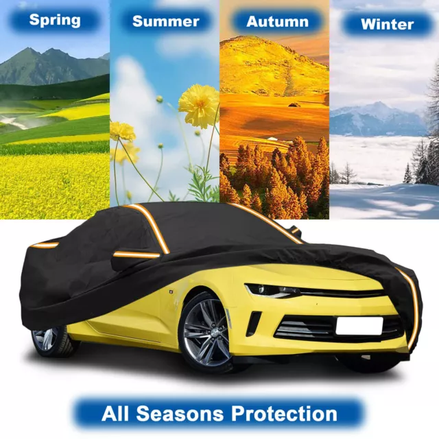 420D Car Cover Waterproof Universal For Sedan Rain Sun UV Dust Protection 4 Size 2
