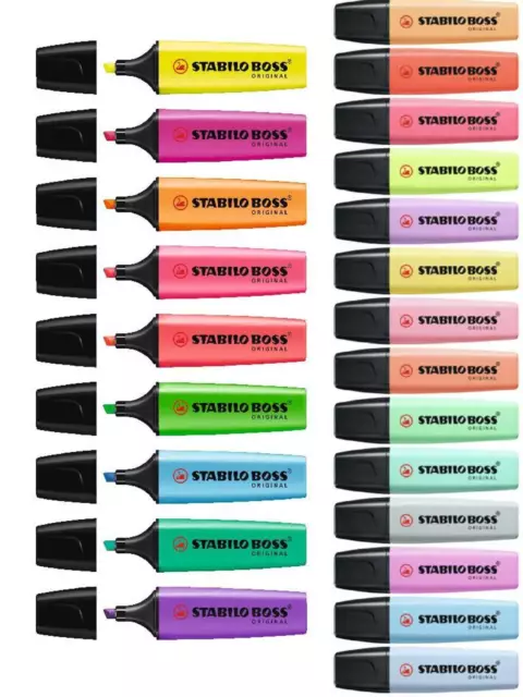STABILO BOSS ORIGINAL Textmarker 17 Farben zur Auswahl Neu Pastel