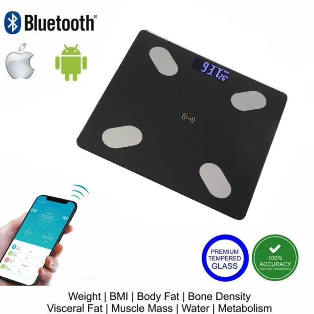 Wireless Bluetooth Digital Bathroom Body Fat Scale 180KG Scales Weight BMI Wate