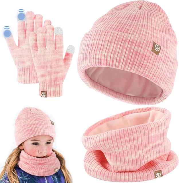 Ensemble Bonnet Et écharpe Bébé Fille Condor - XS (44-46cm) - Rose Bougainvillier - Coton & Laine