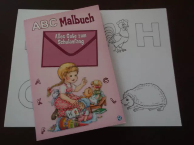 ABC Malbuch - Schulanfang 12 Seiten 11,5 x 17,5 cm mit Geldkuvert