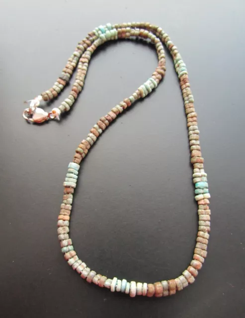 NILE  Ancient Egyptian Faience Amulet Mummy Bead Necklace ca 600 BC