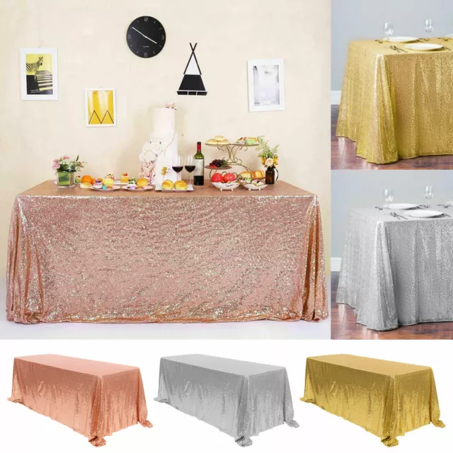 Rectangle Sequin Glitter Tablecloth Sparkly Table Cloth Cover Wedding Party