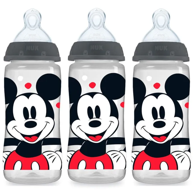NUK Smooth Flow Anti Colic Disney Baby Bottle, Mickey Mouse, 10 oz, 3 Pack