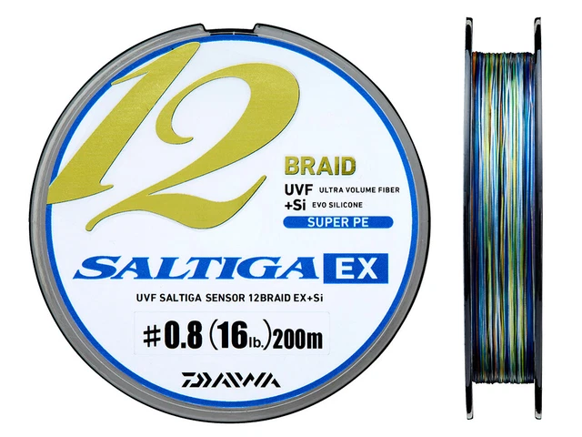 Tresse Daiwa Saltiga 12 Braid EX+Si Braided Line Multi Colour 600m