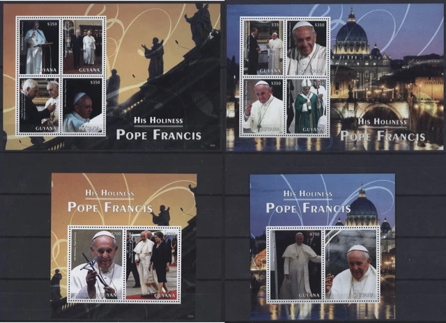 Guyana 2014 - Papst Franziskus - Pope - Nr. 8755-58 + 8759-62, Block 896 + 897 ⁑