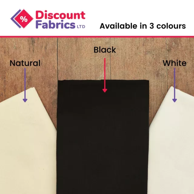 100% 60" Cotton Calico Fabric Black White Natural Medium Weight 145gsm By Metre