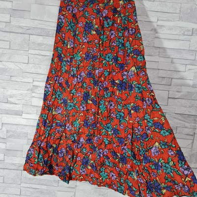 CACHAREL vintage Cotton Full Circle Midi Gonna Tasche Taglia 38/6 