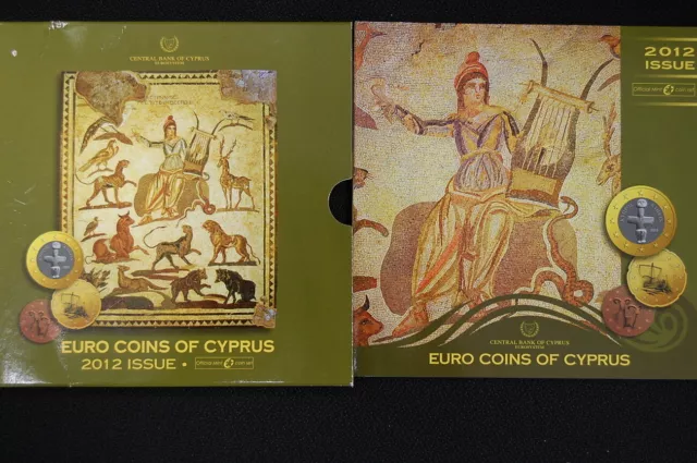 Cyprus Official Currency Coin Set 1 Cent To 2 Brillant Uncirculated