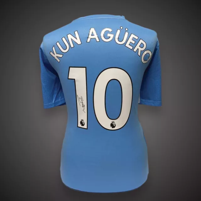 Sergio Kun Aguero Hand Signed Manchester City Shirt £199 With COA