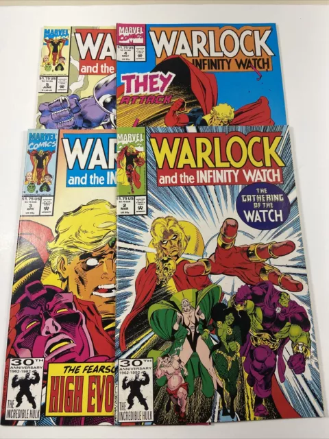 Lot of 4 Marvel 1992 Warlock and the Infinity Watch Comic Books 2 3 4 5