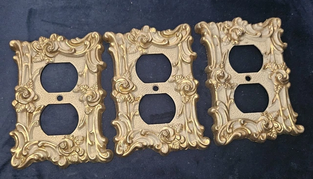 Antique Vintage Brass Switch Plates & Outlet Covers SET | #35405027