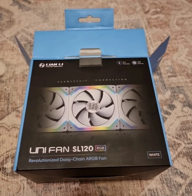 Lian Li UNI FAN SL120 RGB PWM PC-Gehäuse-Lüfter Weiß, RGB  B X H X T 122.8 X 25 X 122.4mm Inkl. Led Beleuchtung