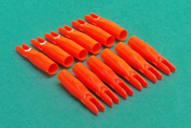 Easton - Beman Carbon Arrow 3-D Super Nocks - 15/64 - Orange - New Dozen