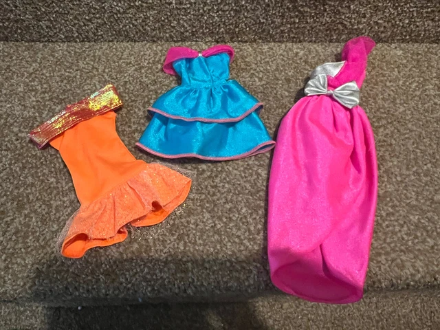 Sindy Barbie Other doll bundle Clothes Vintage 80s 90s Job Lot Dress Bright Neon