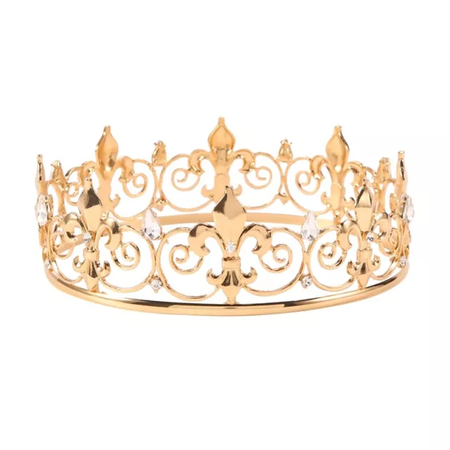 Royal  Crown for Men - Metal  Crowns and Tiaras, Full Round Birtay5126