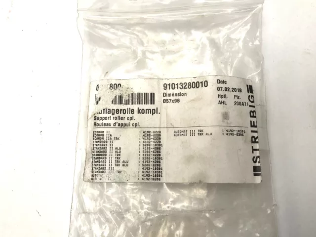 Support Roller inc Bearings For Striebig Wallsaws - GENUINE OEM Parts 2