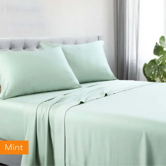 1200tc hotel quality cotton rich sheet set single mint